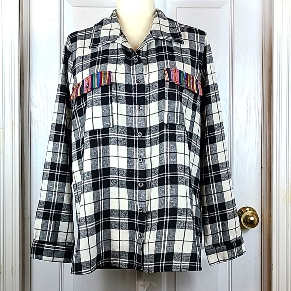 Andre by Unit Southwestern Back Flannel Shirt.